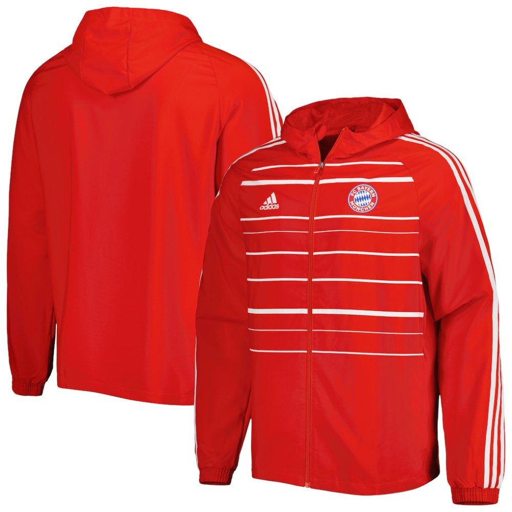 Bayern Munich DNA Raglan Full-Zip Hoodie Windbreaker Jacket on sale - Red 