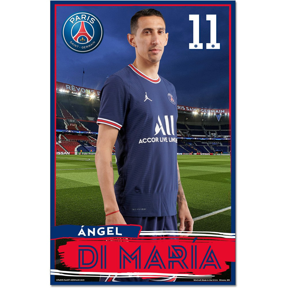 Angel Di Maria Paris Saint-Germain WinCraft 11" x 17" Player Wood Sign 