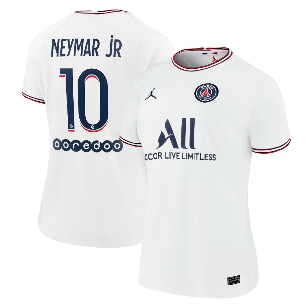 Neymar Jr. Paris Saint-Germain Jordan Brand Women's 2021/22 Fourth Replica Jersey on sale - White 