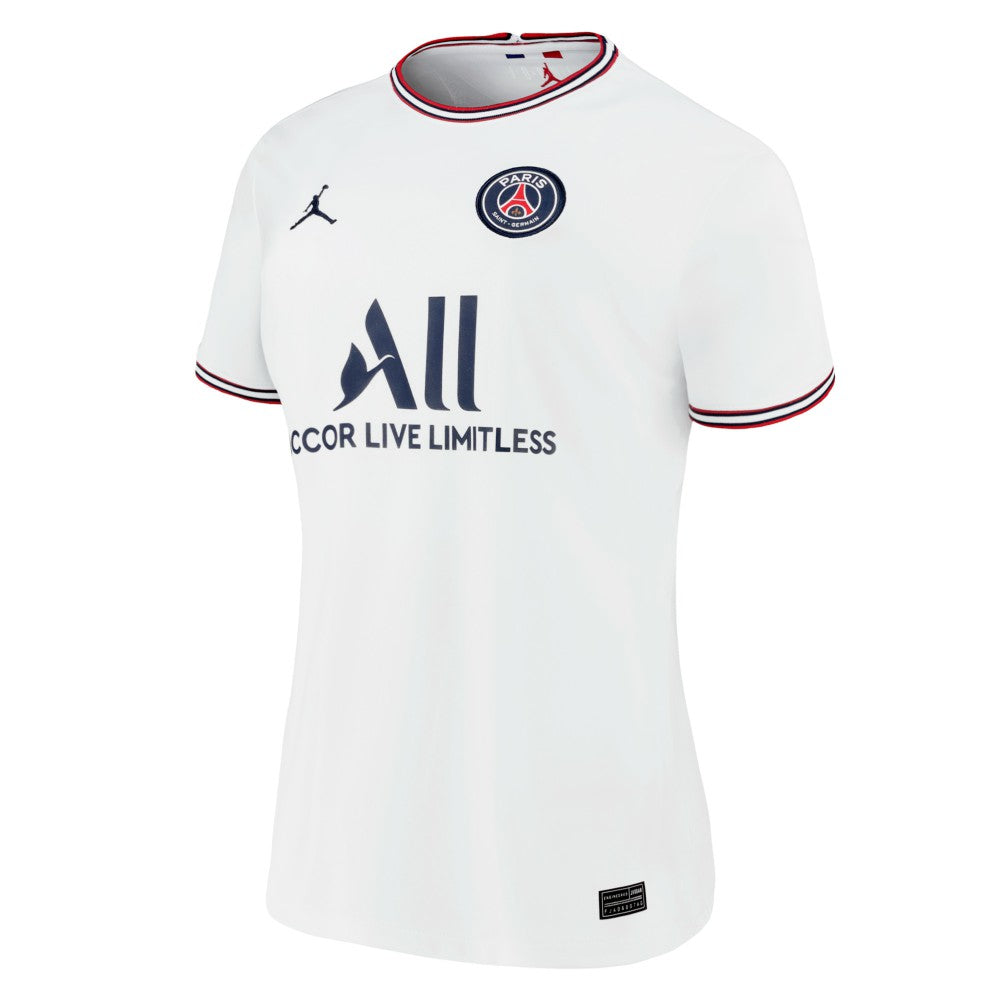 Neymar Jr. Paris Saint-Germain Jordan Brand Women's 2021/22 Fourth Replica Jersey on sale - White 
