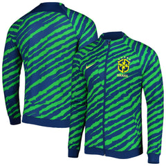 Brazil National Team 2022 Academy Pro Anthem Performance Raglan Full-Zip Jacket for sale - Blue/Green 