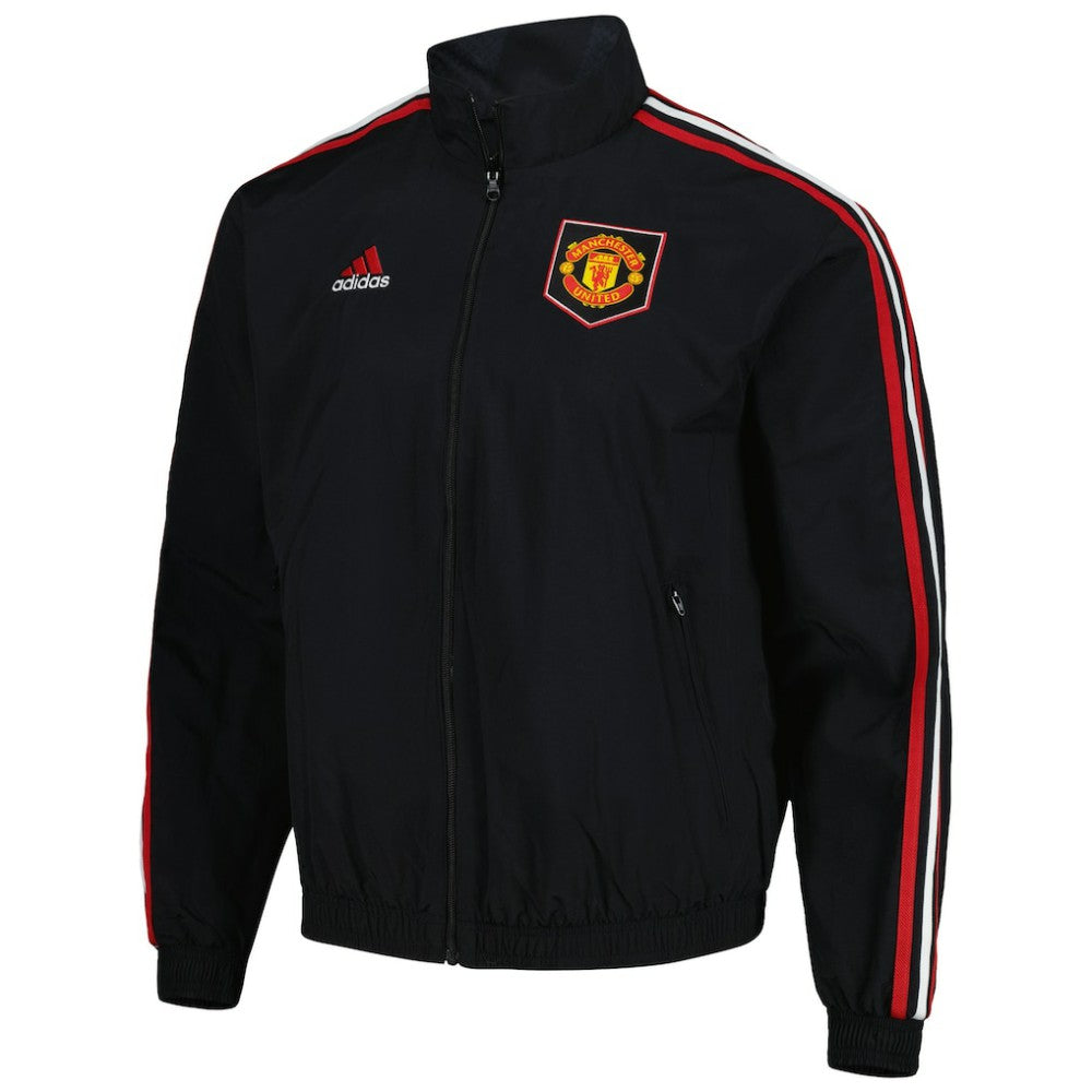 Manchester United 2022/23 On-Field Team Logo Anthem Reversible Full-Zip Jacket Discount - Black 
