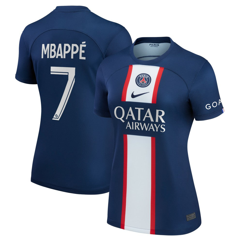 Kylian Mbappé Paris Saint-Germain Women's 2022/23 Home Replica Player Jersey on sale - Blue 