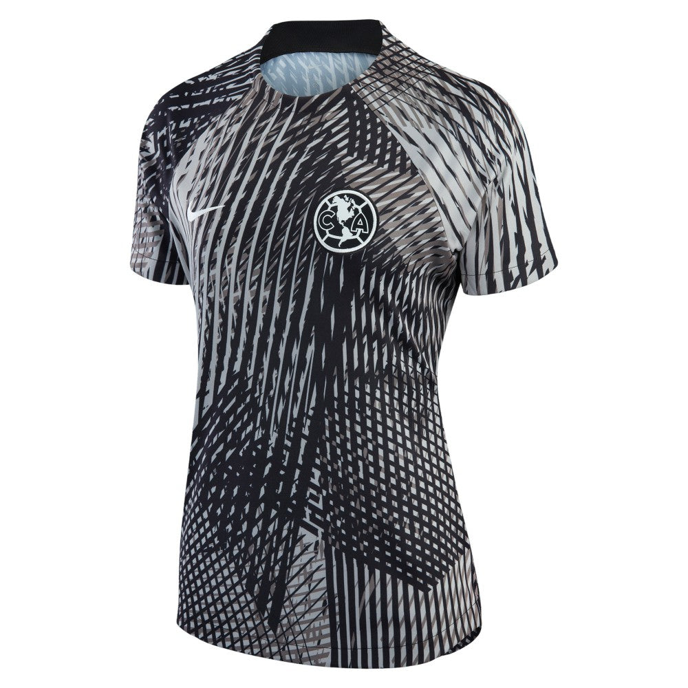 Club America Women's 2022/23 Pre-Match Raglan Performance Top Discount - Black 