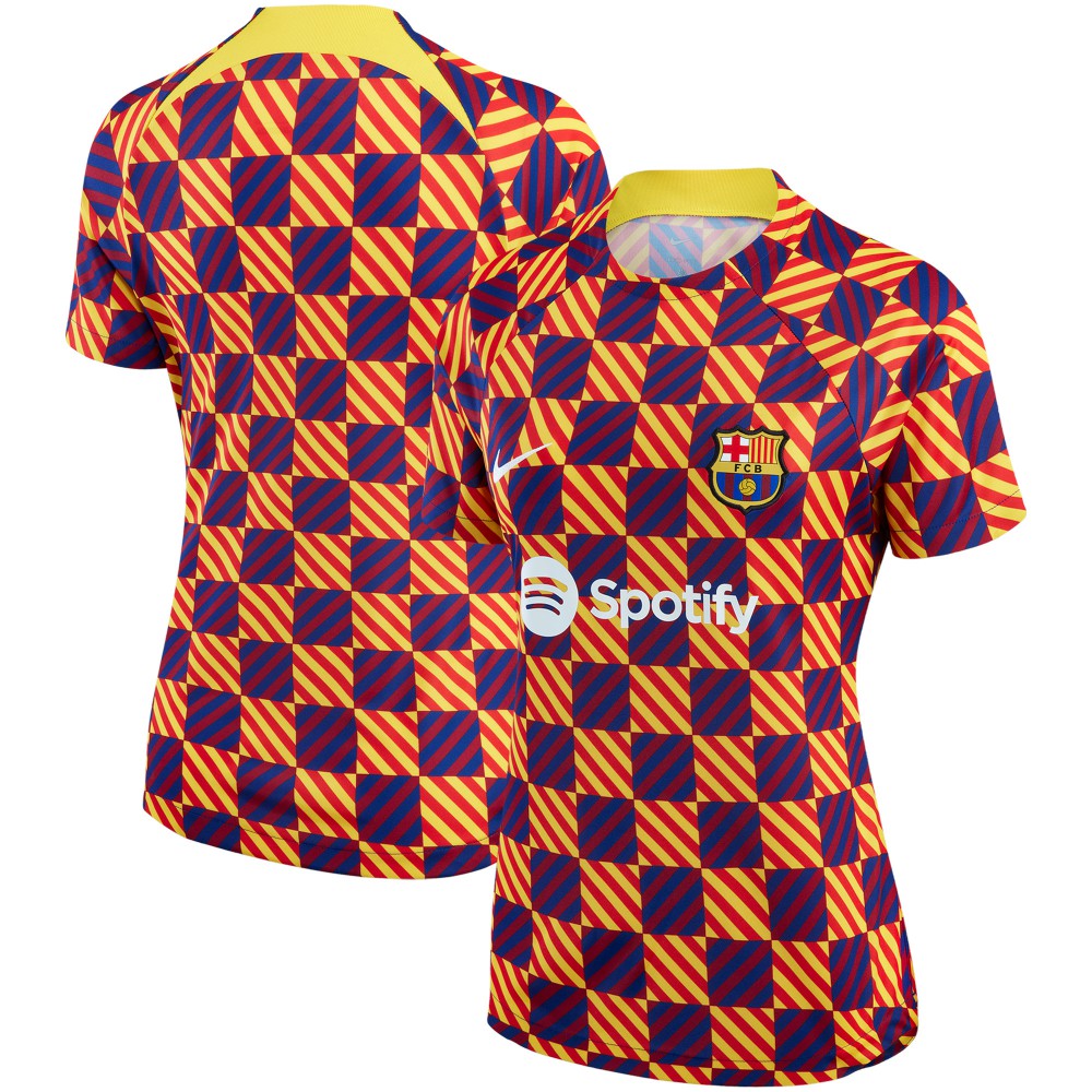 Barcelona Women's 2022/23 Pre-Match Raglan Performance Top on sale - Yellow 