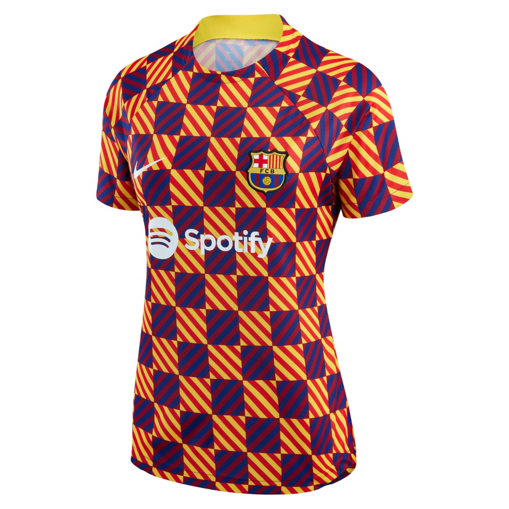Barcelona Women's 2022/23 Pre-Match Raglan Performance Top on sale - Yellow 