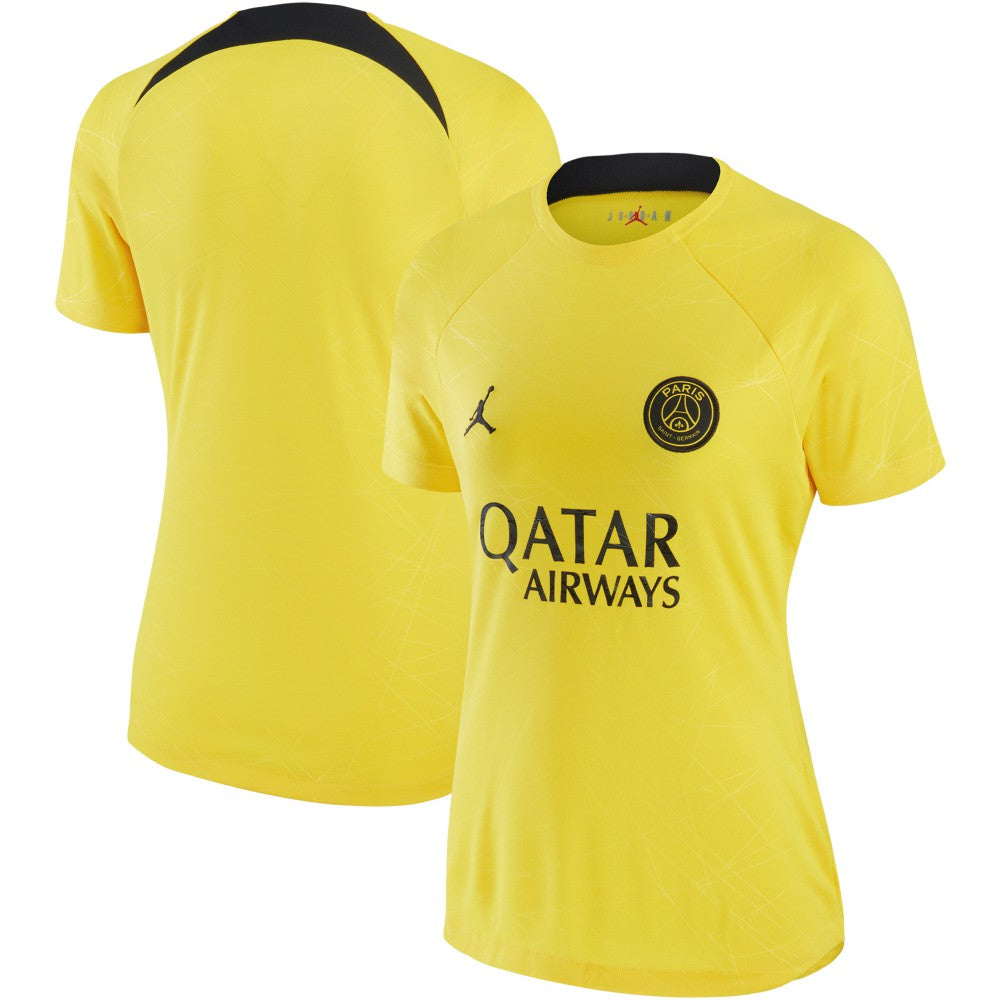 Paris Saint-Germain Jordan Brand Women's 2022/23 Pre-Match Raglan Performance Top on sale - Yellow 