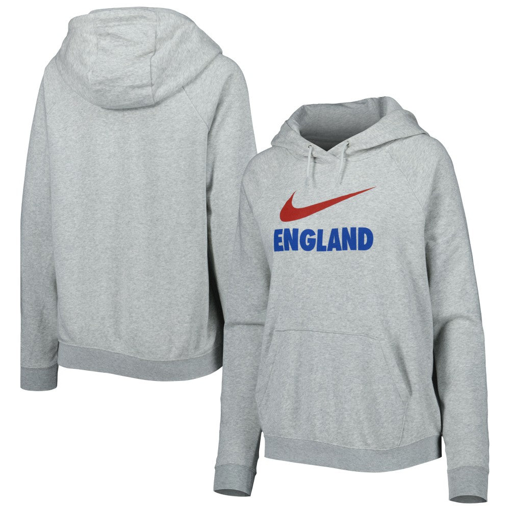 England National Team Women's Lockup Varsity Fleece Raglan Pullover Hoodie for sale - Heather Gray 