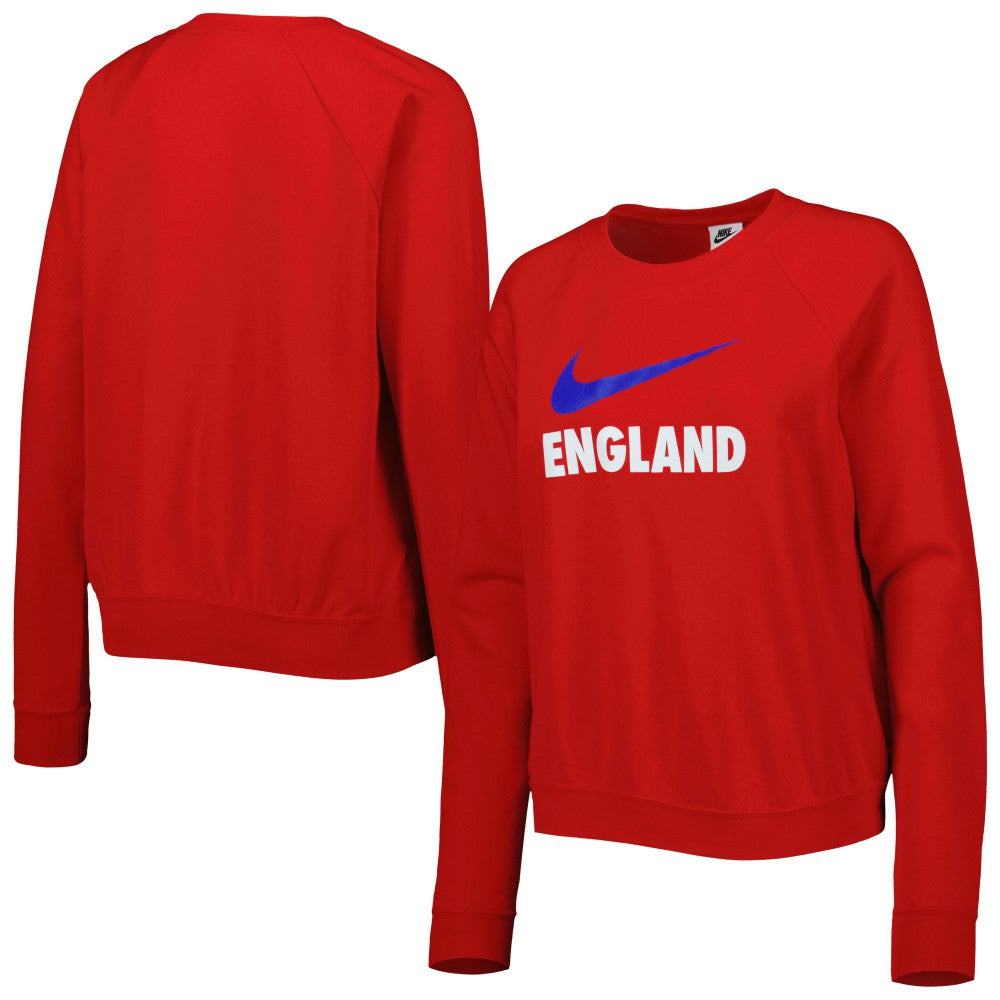 England National Team Women's Lockup Varsity Tri-Blend Raglan Pullover Sweatshirt for sale - Red 