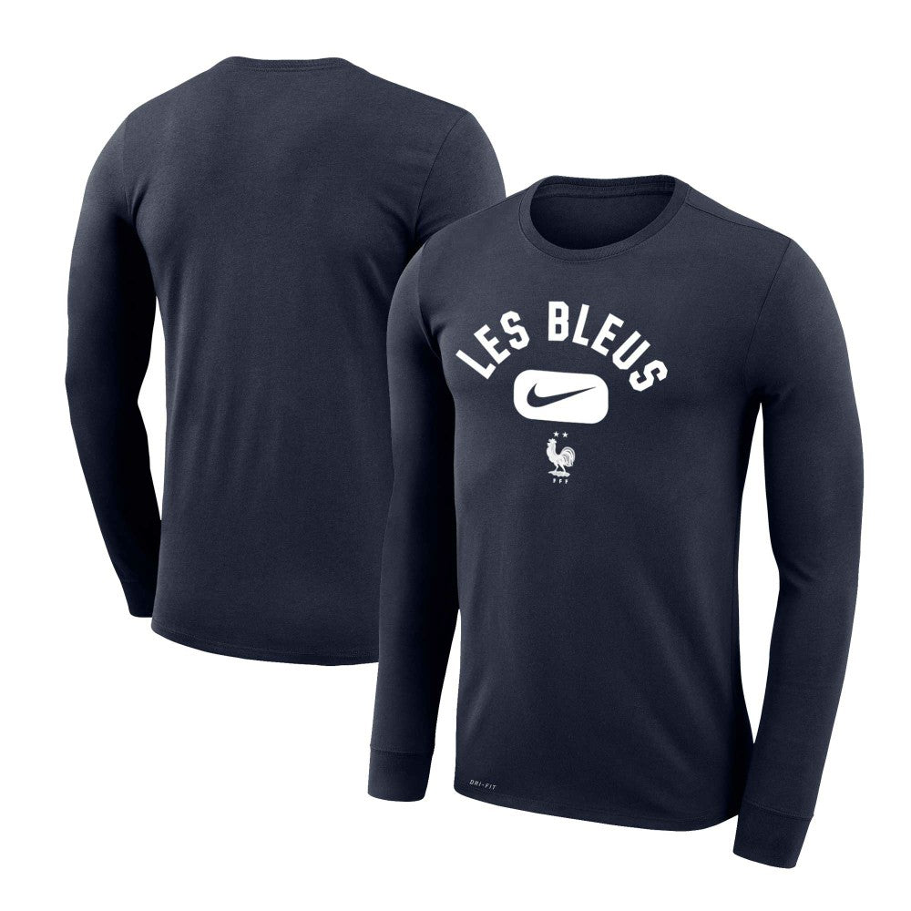 France National Team Lockup Legend Performance Long Sleeve T-Shirt for sale - Navy 
