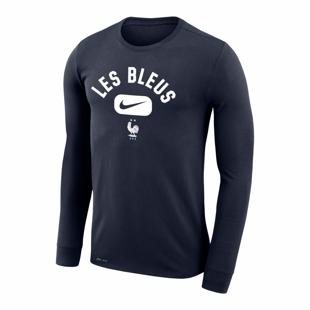 France National Team Lockup Legend Performance Long Sleeve T-Shirt for sale - Navy 