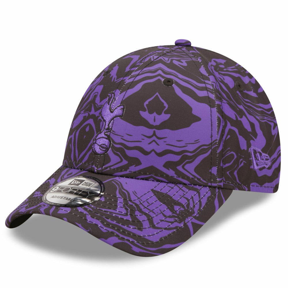 Tottenham Hotspur New Era Allover Print 9FORTY Adjustable Hat Sale - Black/Purple 
