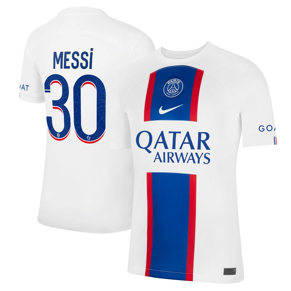 Lionel Messi Paris Saint-Germain 2022/23 Third Breathe Stadium Replica Player Jersey on sale - White 