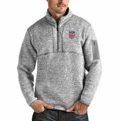 USMNT Antigua Fortune Quarter-Zip Pullover Jacket for sale - Gray 