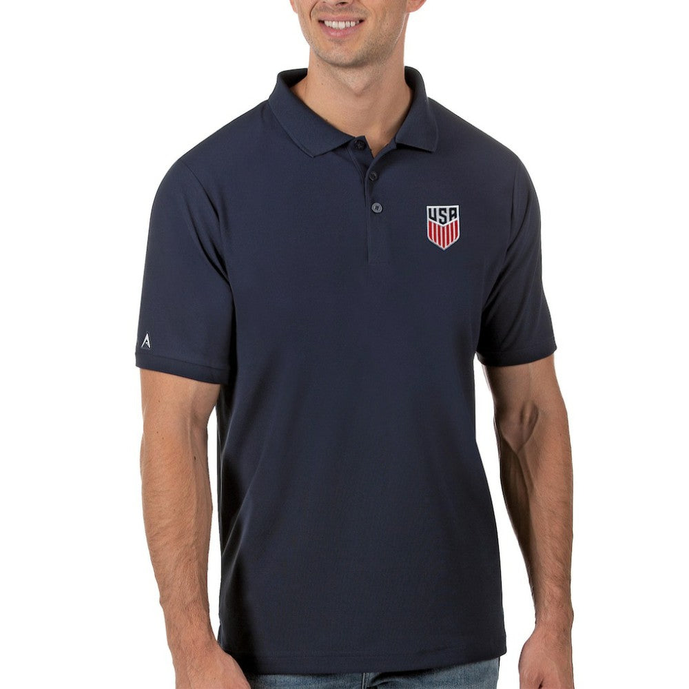 USMNT Antigua Legacy Pique Polo for sale - Navy 