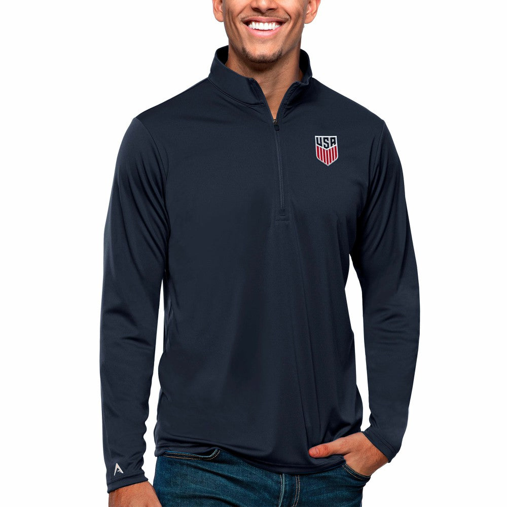 USMNT Antigua Tribute Quarter-Zip Pullover Top for sale - Navy 