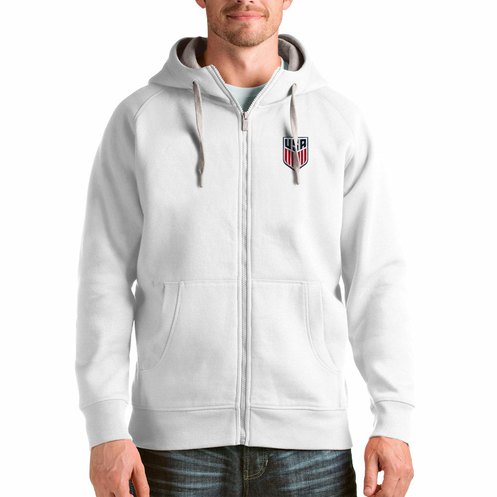 USMNT Antigua Victory Full-Zip Hoodie for sale - White 