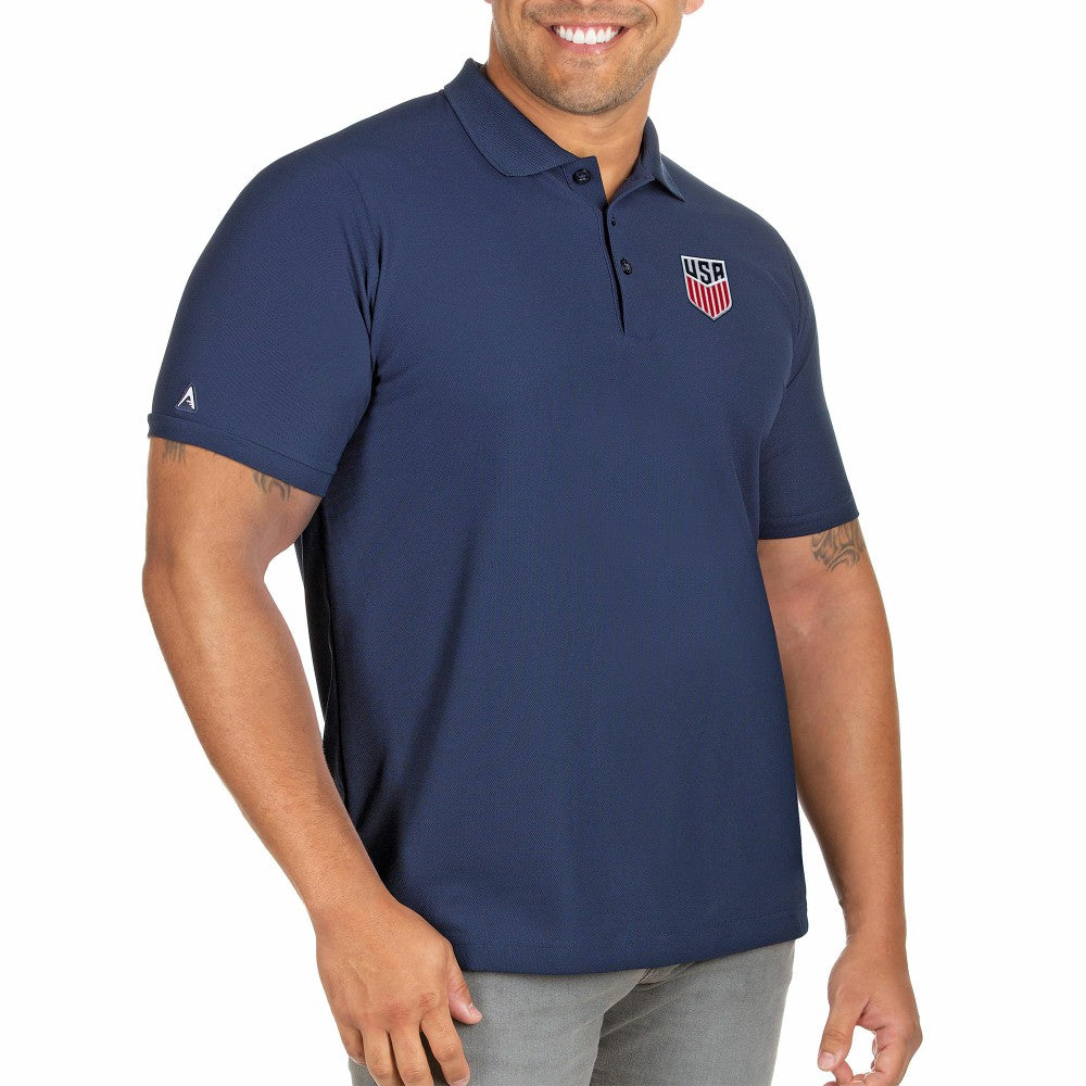 USMNT Antigua Legacy Pique Big & Tall Polo for sale - Navy 
