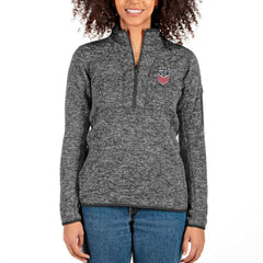 USWNT Antigua Women's Fortune Half-Zip Pullover Jacket on sale - Heather Charcoal 
