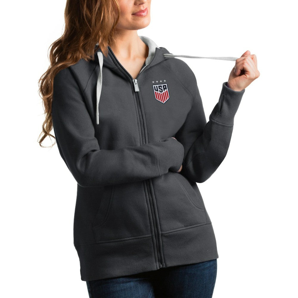 USWNT Antigua Women's Victory Full-Zip Hoodie on sale - Charcoal 
