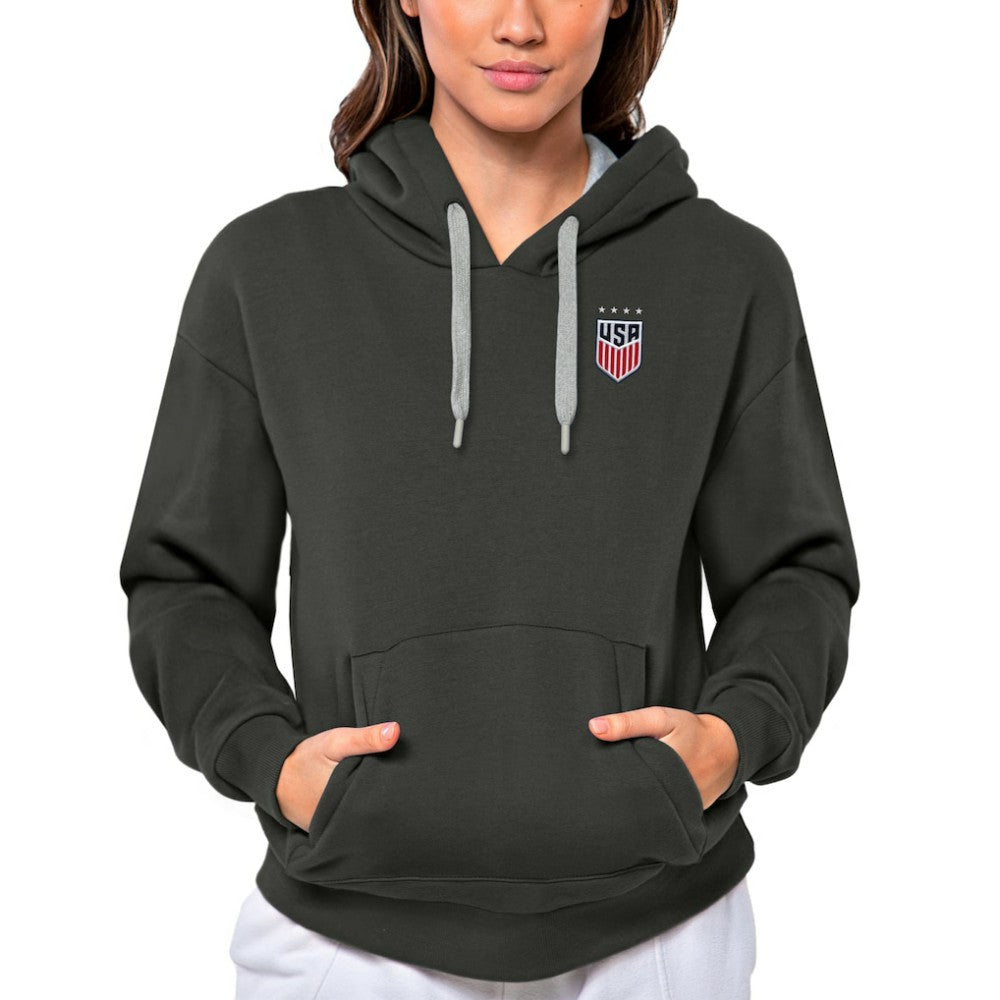 USWNT Antigua Women's Victory Pullover Hoodie on sale - Charcoal 