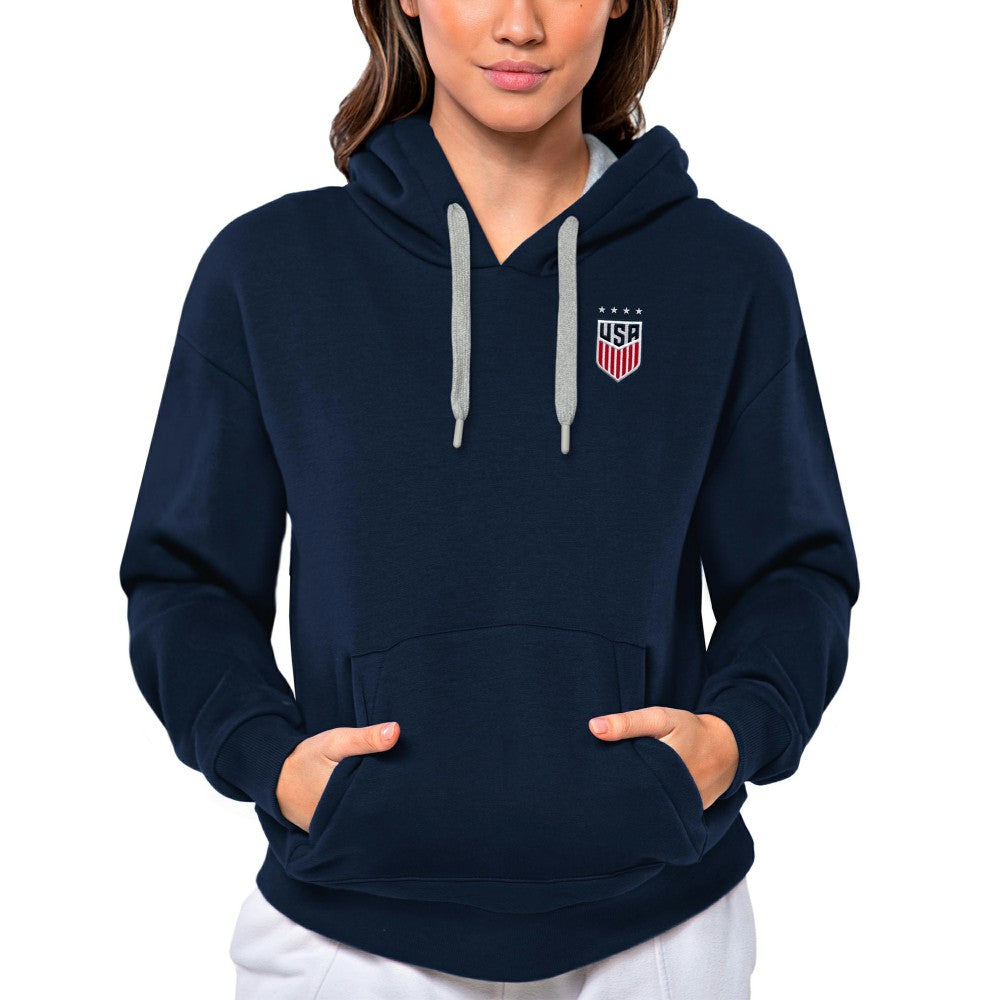 USWNT Antigua Women's Victory Pullover Hoodie for sale - Navy 