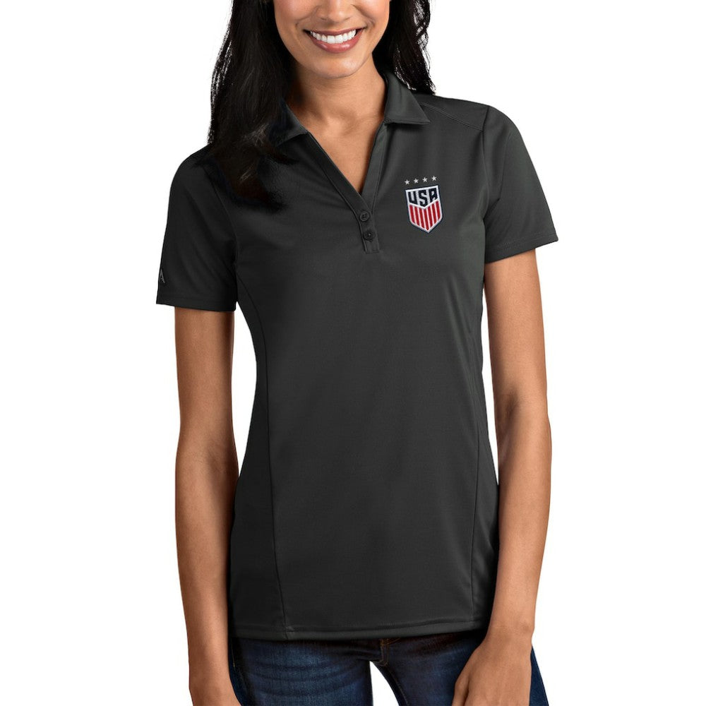 USWNT Antigua Women's Tribute Polo on sale - Charcoal 