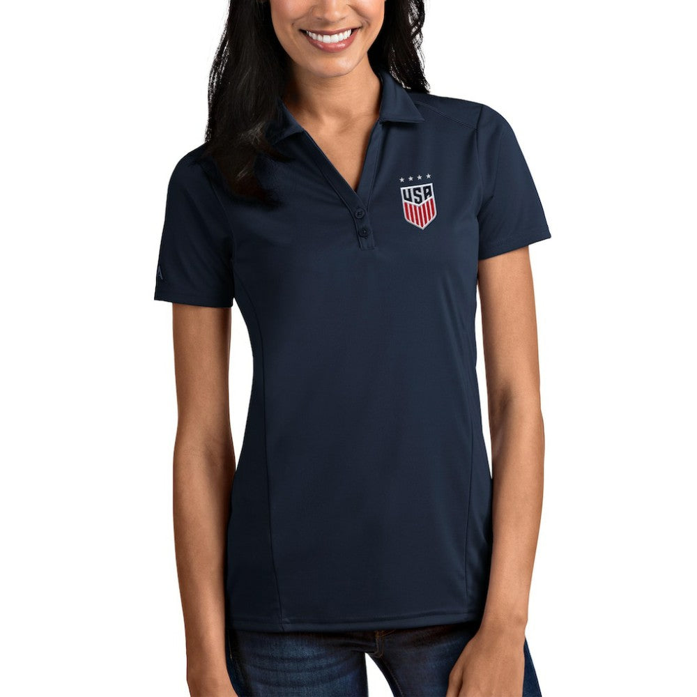 USWNT Antigua Women's Tribute Polo on sale - Navy 