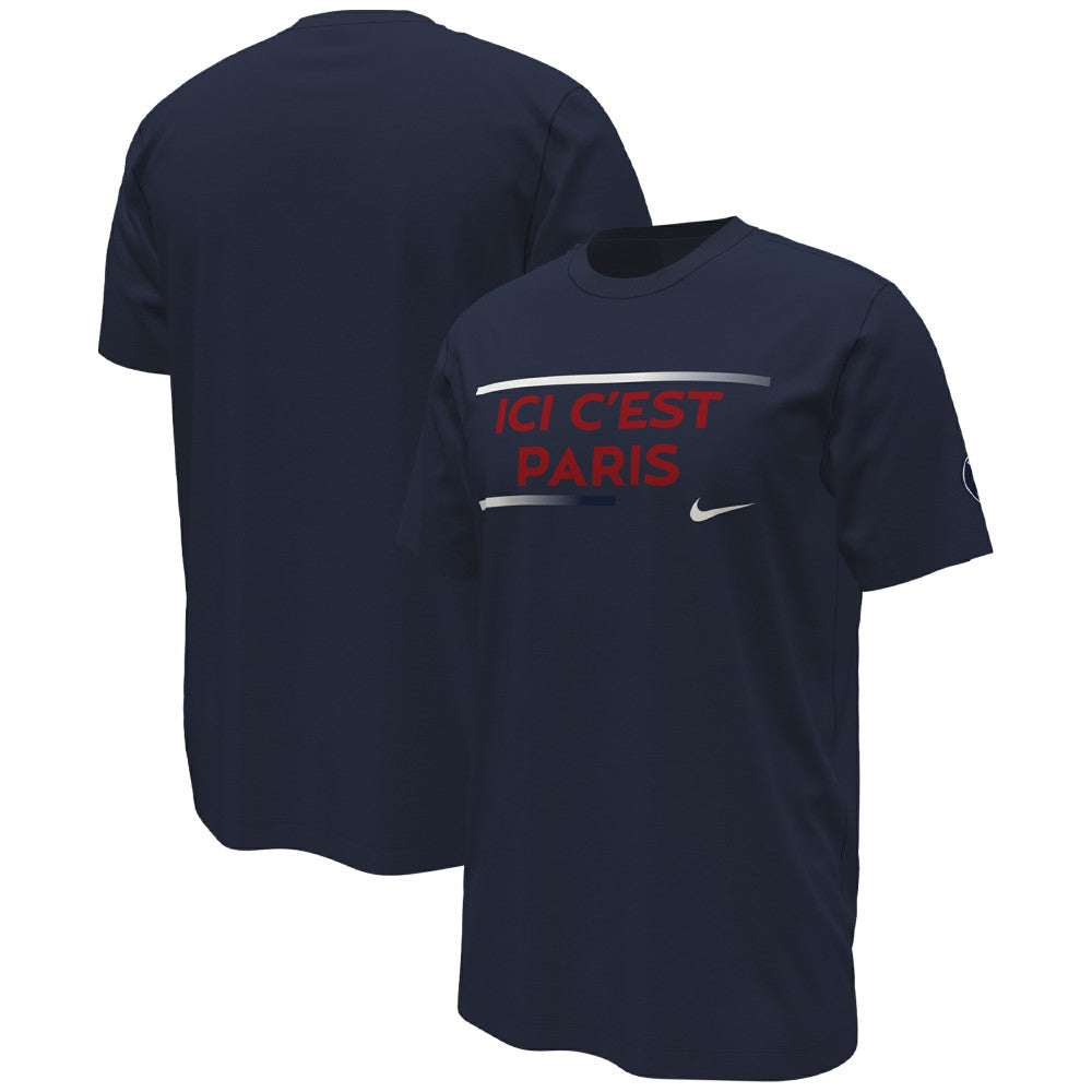 Paris Saint-Germain Verbiage T-Shirt on sale - Navy 