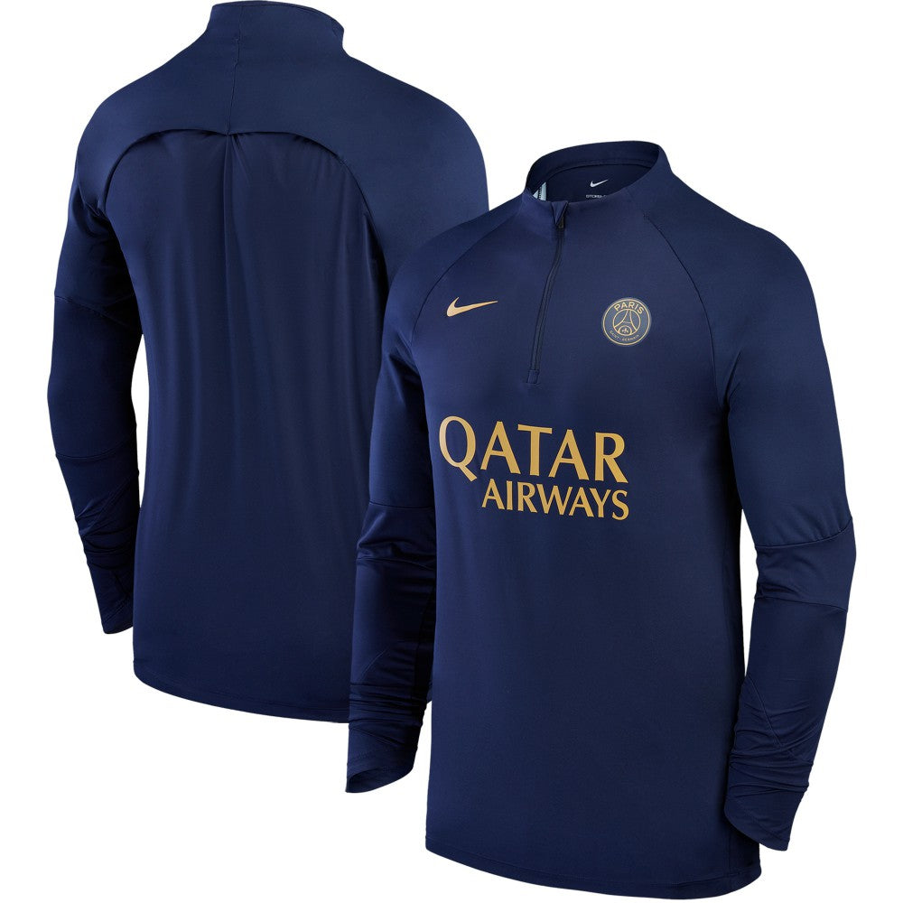 Paris Saint-Germain 2023/24 Strike Drill Raglan Quarter-Zip Top on sale - Navy 