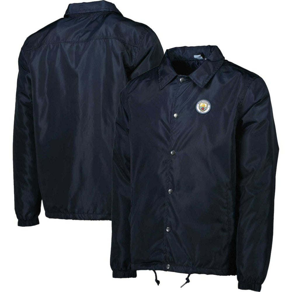 Manchester City Coaches Full-Snap Jacket Discount - Navy 
