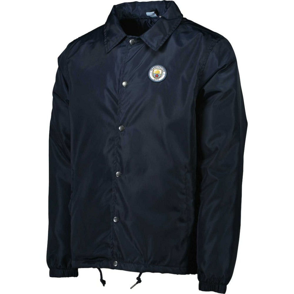 Manchester City Coaches Full-Snap Jacket Discount - Navy 