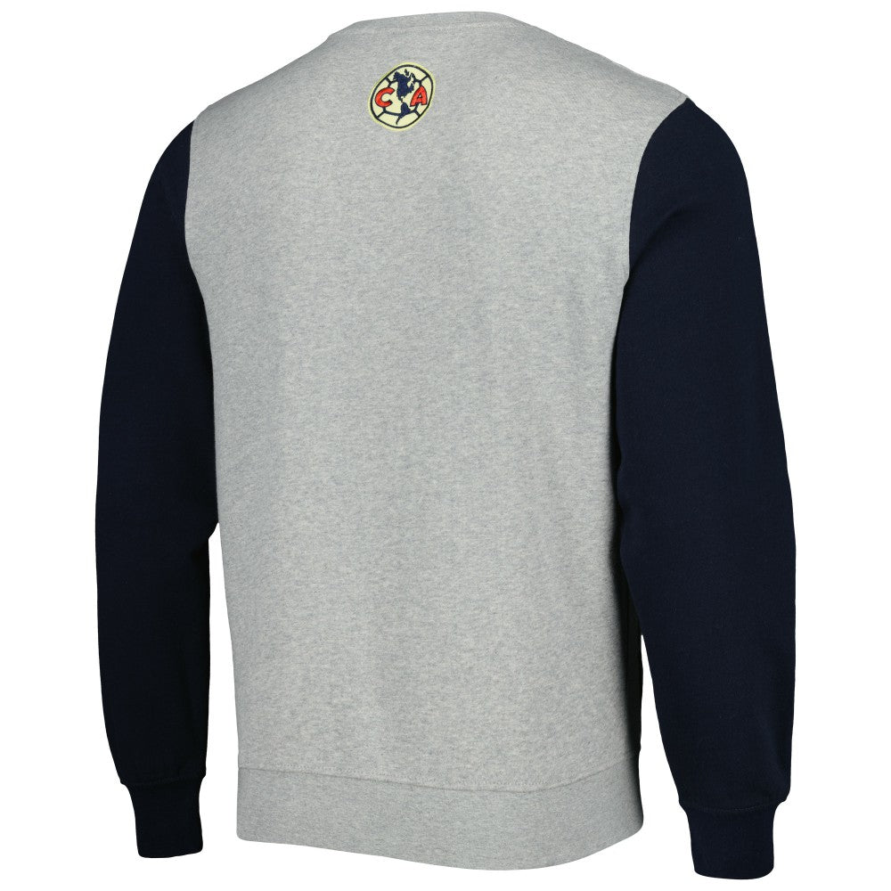 Club America Kangaroo Pullover Sweatshirt Discount - Gray/Navy 