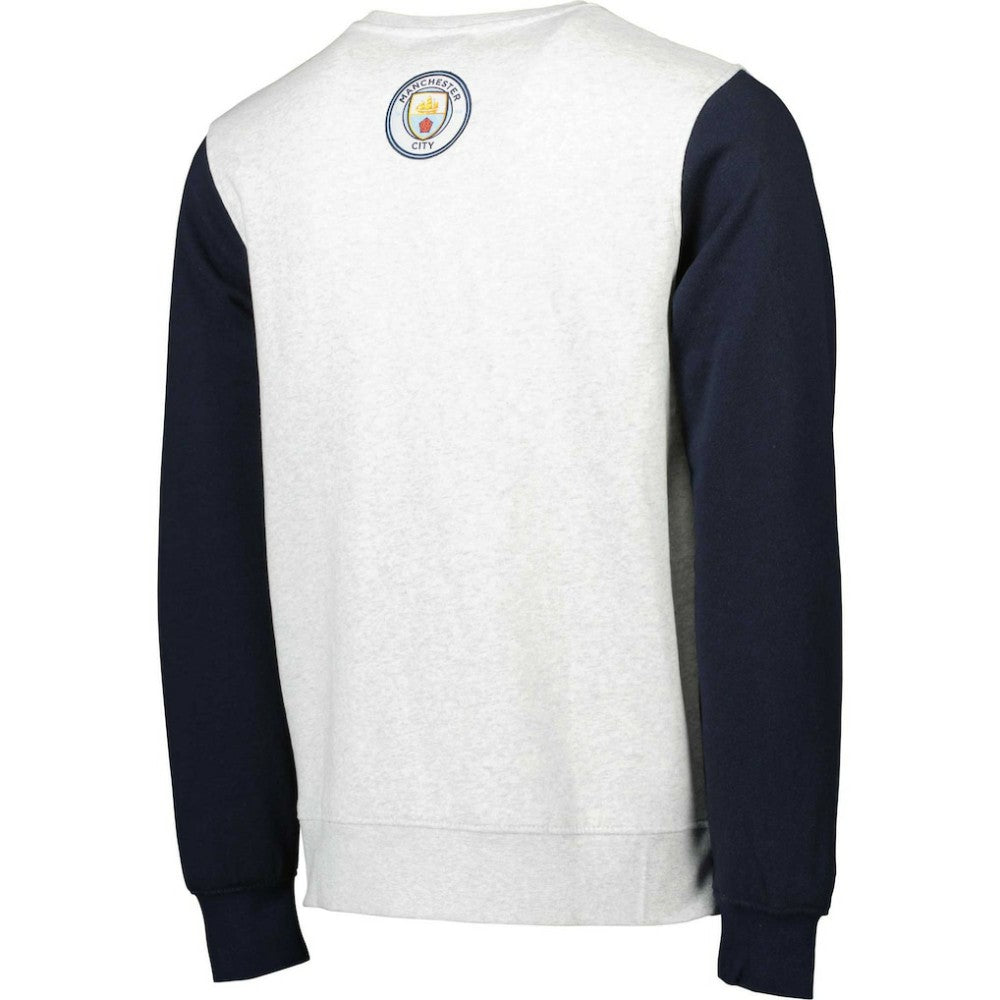 Manchester City Kangaroo Pullover Sweatshirt Discount - Gray/Navy 