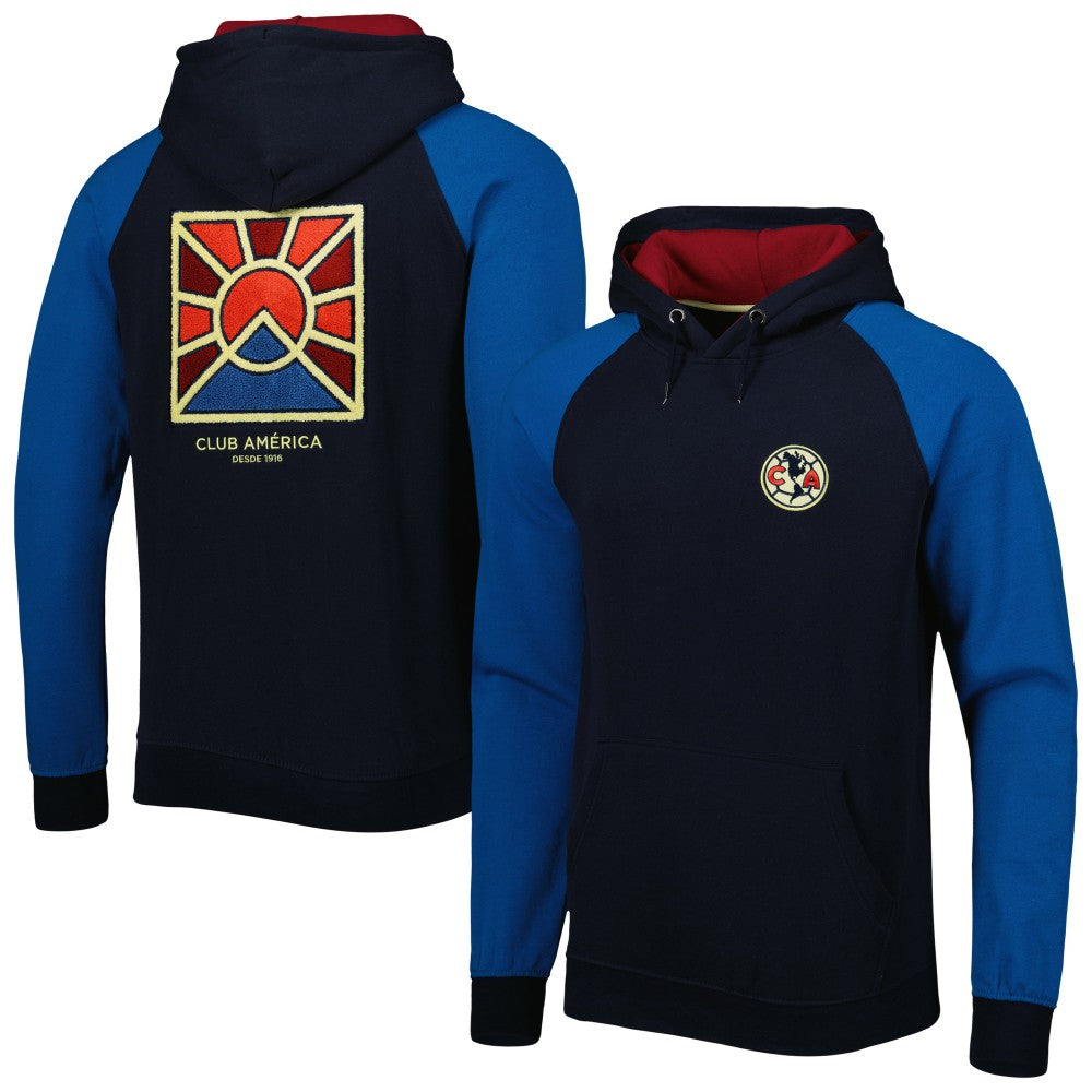 Club America Pride Raglan Pullover Hoodie Discount - Navy/Blue 