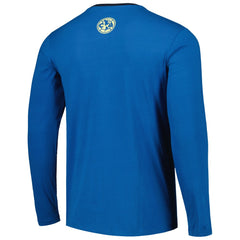 Club America Slogan Long Sleeve T-Shirt Discount - Blue 
