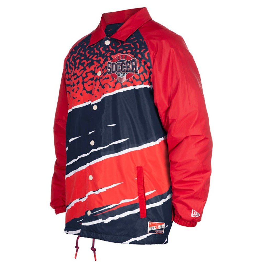 USMNT 5th & Ocean by New Era Throwback Coaches Raglan Full-Snap Jacket for sale - Navy 
