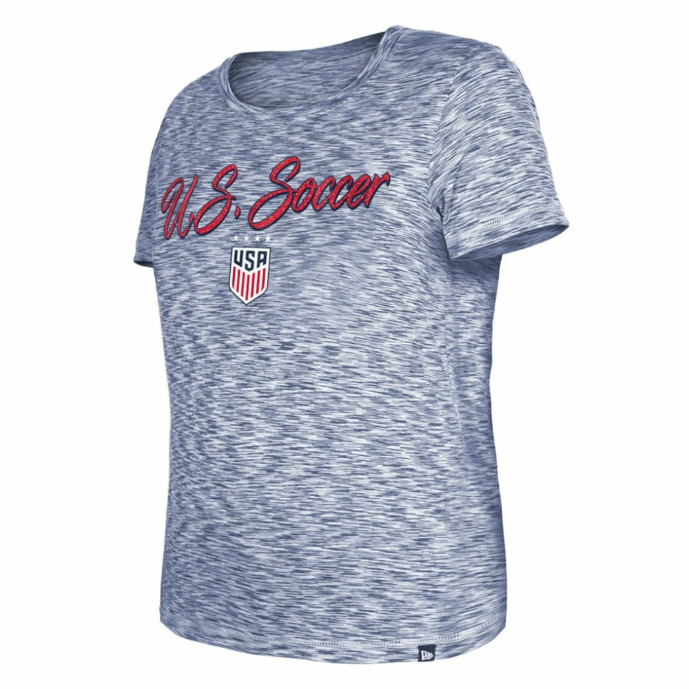 USWNT 5th & Ocean by New Era Women's Active Space Dye Jersey T-Shirt on sale - Navy 