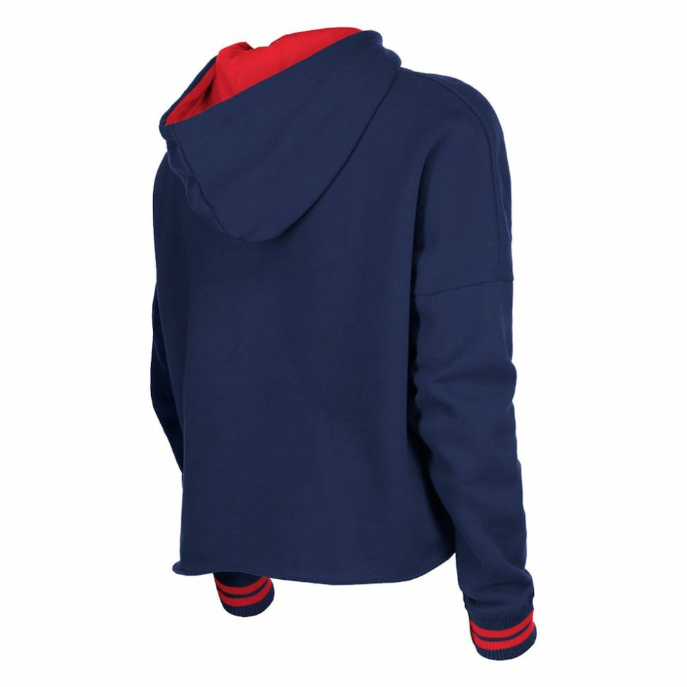 USWNT 5th & Ocean by New Era Women's Athleisure Cropped Fleece Pullover Hoodie on sale - Navy 