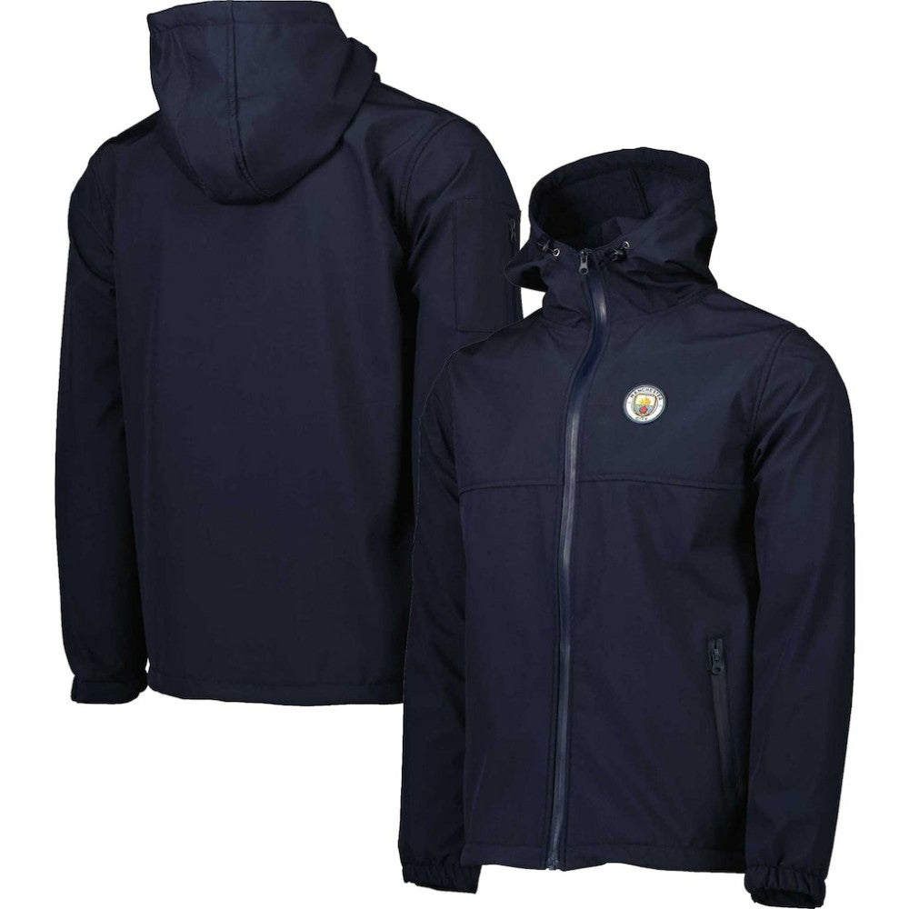 Manchester City Three-Layer Full-Zip Hooded Jacket Discount - Navy 