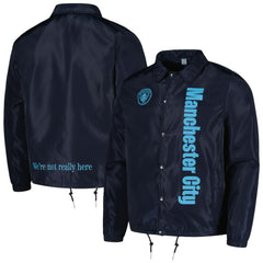 Manchester City Coaches Full-Snap Jacket Discount - Navy 