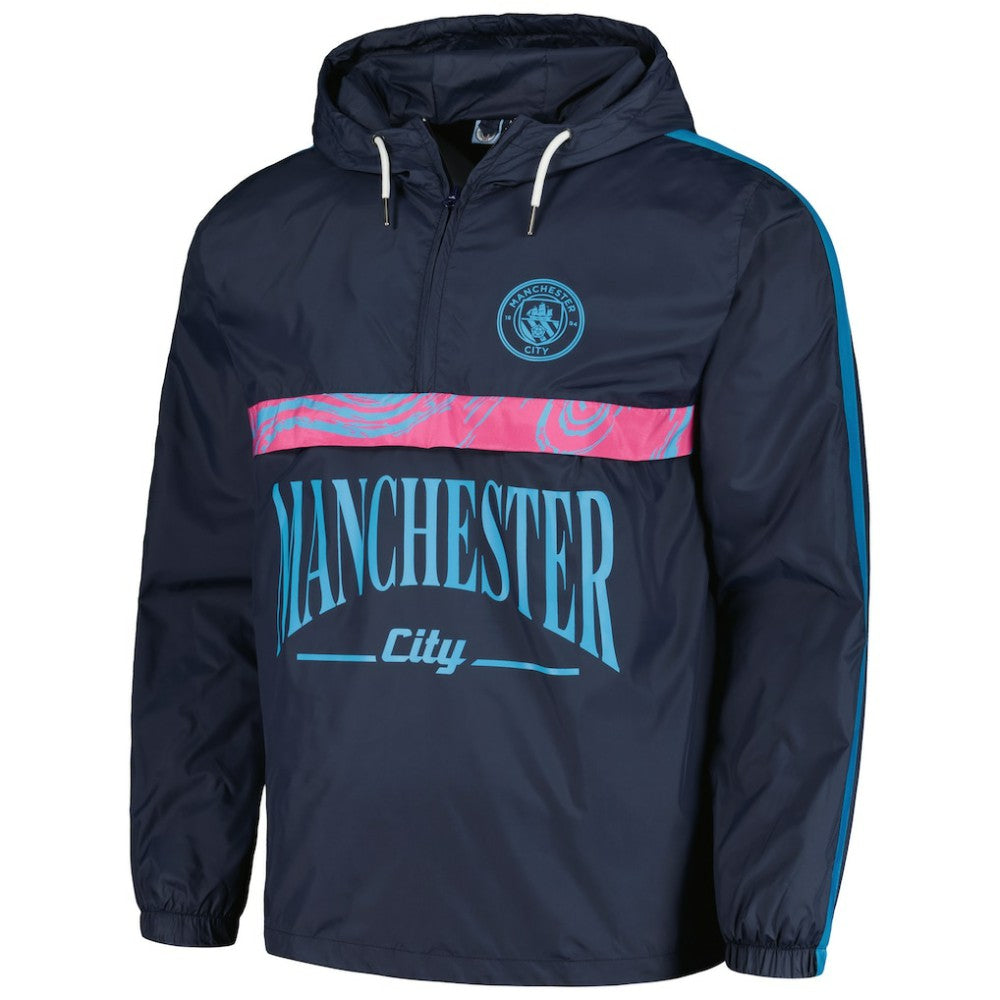 Manchester City Anorak Hoodie Half-Zip Jacket Discount - Navy 