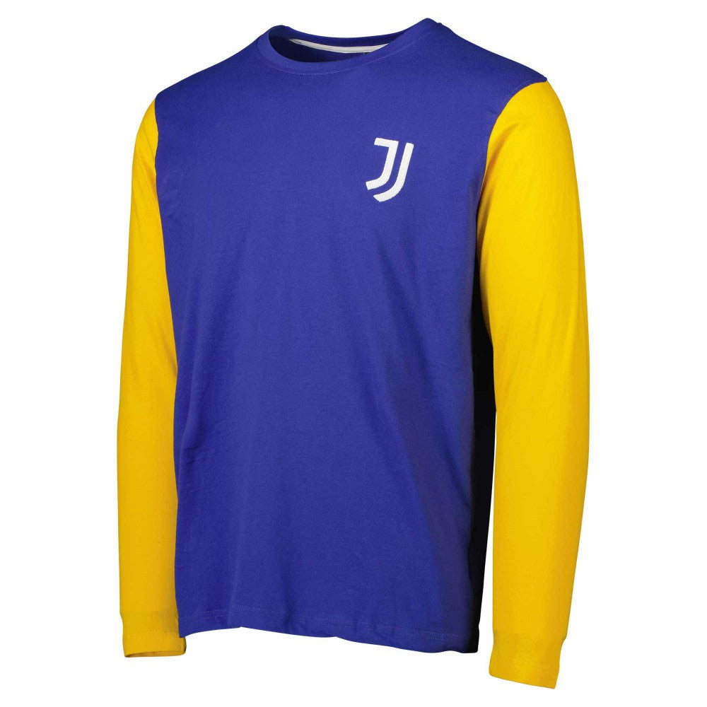 Juventus Blocked Long Sleeve T-Shirt Discount - Blue/Yellow 