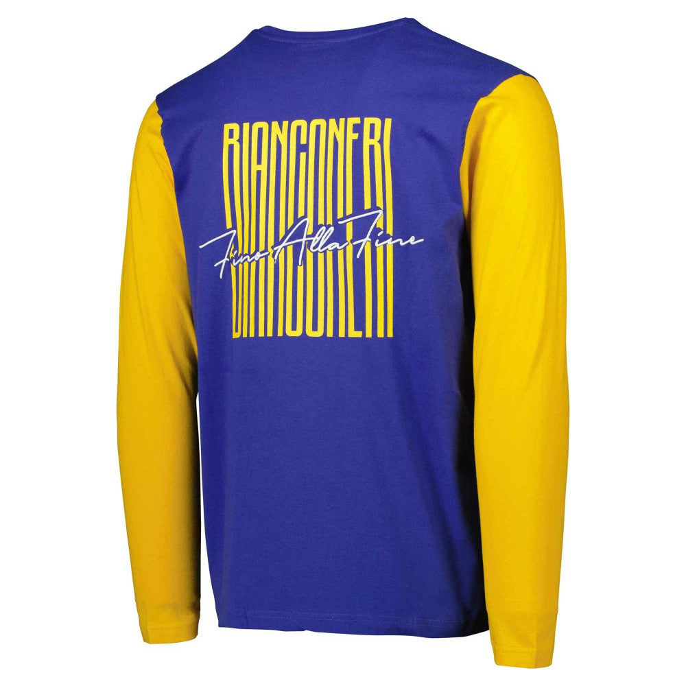 Juventus Blocked Long Sleeve T-Shirt Discount - Blue/Yellow 