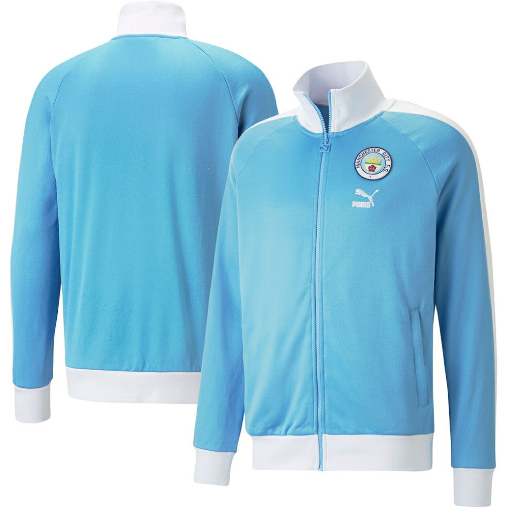Manchester City ftblHeritage T7 Raglan Full-Zip Track Jacket Discount - Sky Blue 