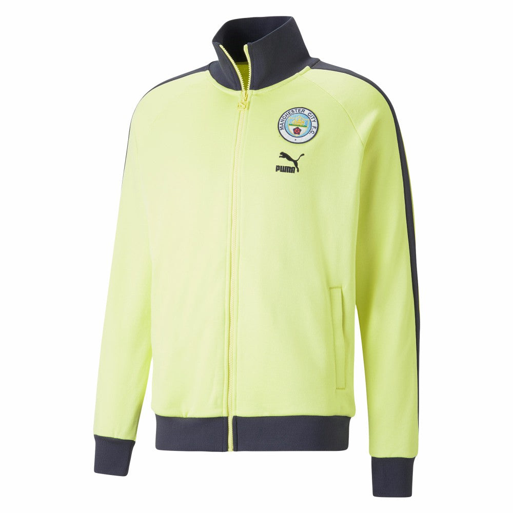 Manchester City ftblHeritage T7 Raglan Full-Zip Track Jacket for sale - Yellow 