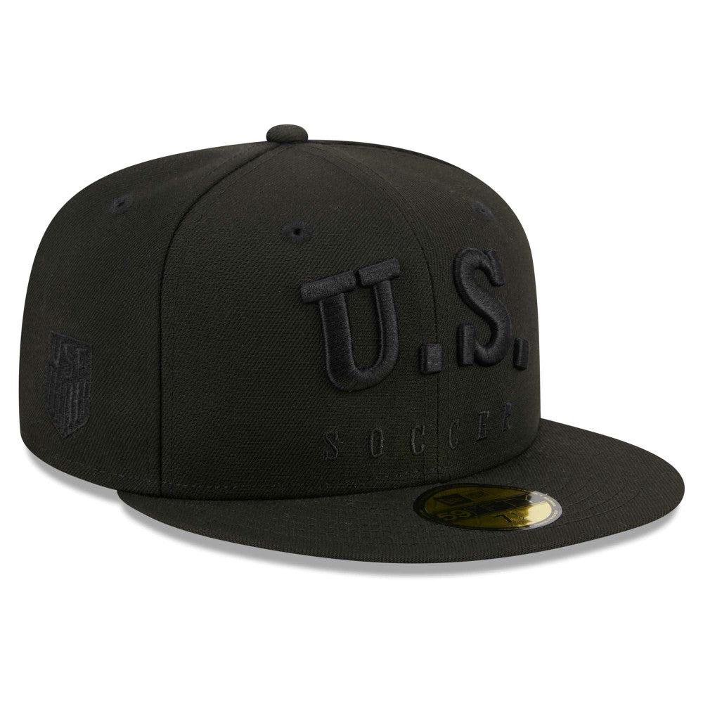 USMNT New Era Text 59FIFTY Fitted Hat for sale - Black 