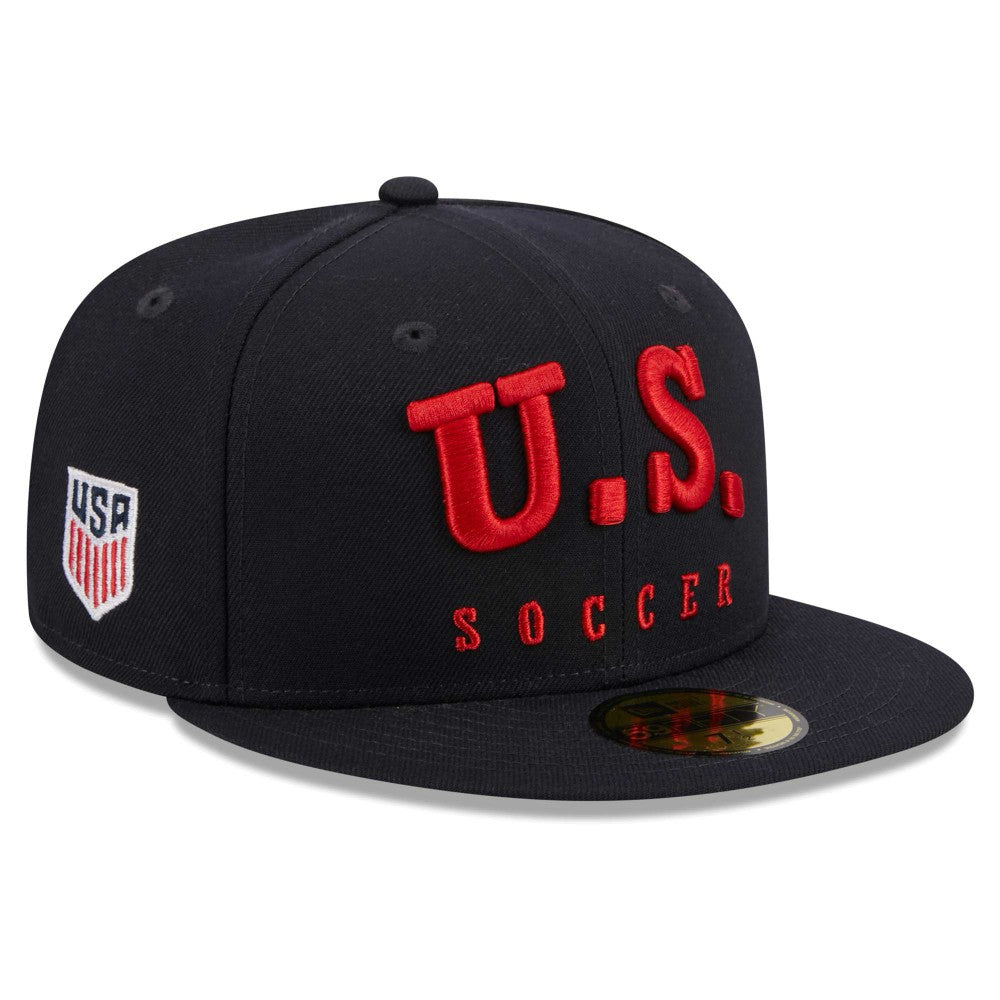 USMNT New Era Text 59FIFTY Fitted Hat for sale - Navy 