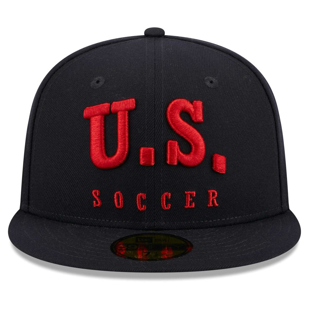 USMNT New Era Text 59FIFTY Fitted Hat for sale - Navy 