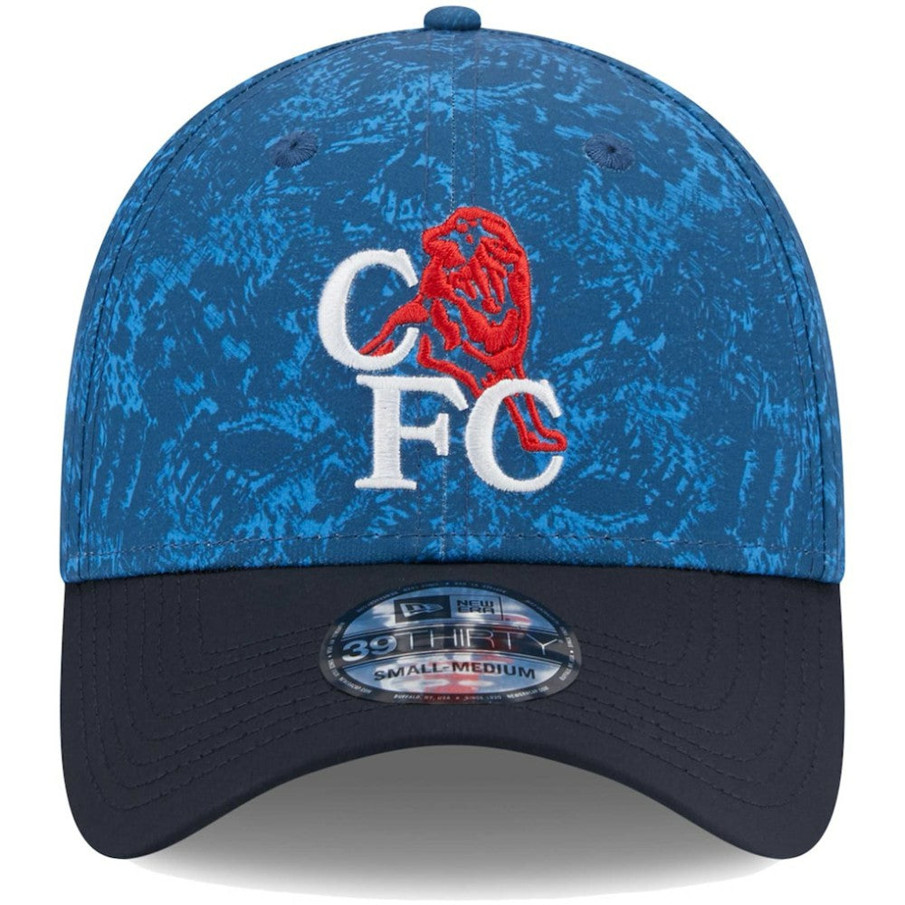 Chelsea New Era Retro All Over Print 39THIRTY Flex Hat on sale - Blue/Navy 